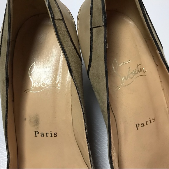 Christian Louboutin Women Wedge Suede Heels 7.5 - Picture 4 of 8